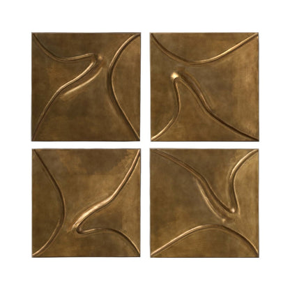 Ozias Metal Wall Panel Set - Smooth Golden