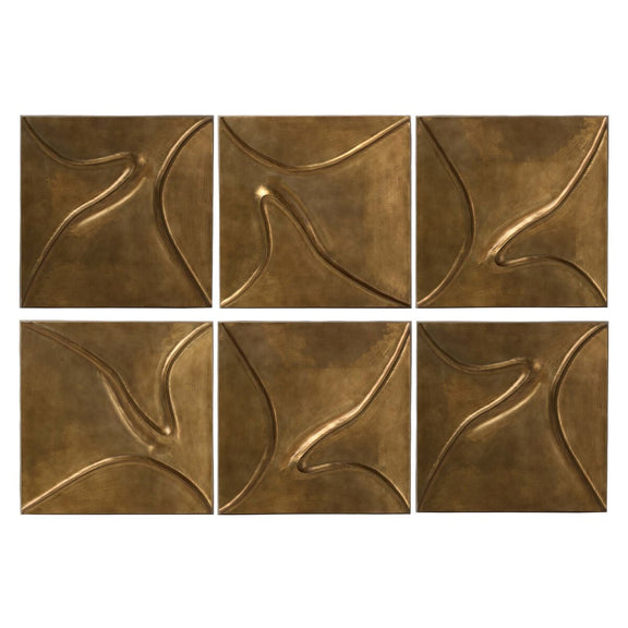 Ozias Metal Wall Panel Set - Smooth Golden