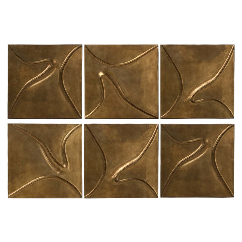 Ozias Metal Wall Panel Set - Smooth Golden