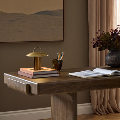 Kivo Cordless Table Lamp - Aged Antique Brass Iron