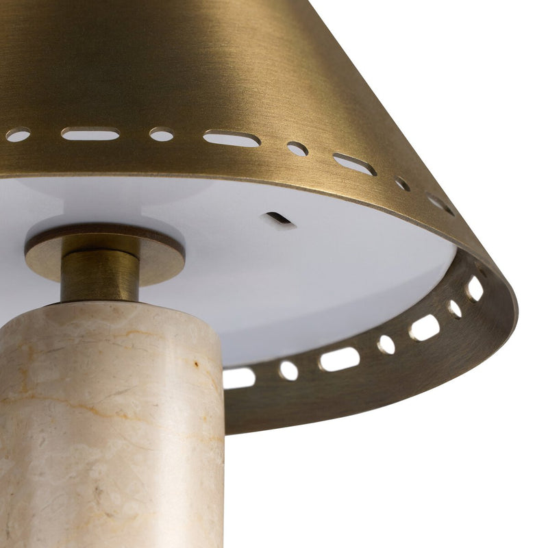 Azra Cordless Table Lamp - Aged Antique Brass Iron