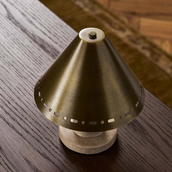 Azra Cordless Table Lamp - Aged Antique Brass Iron