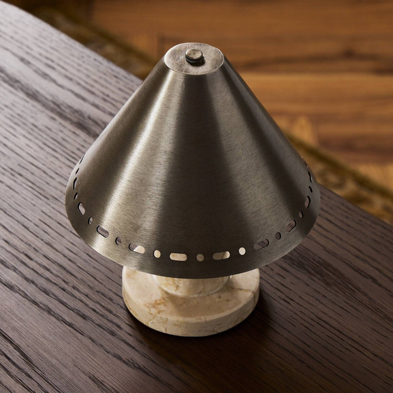 Azra Cordless Table Lamp - Antique Nickel