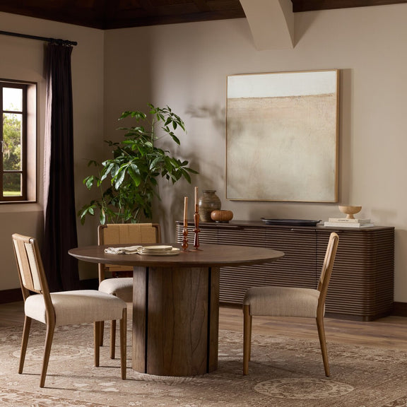 Ranta Dining Table - Stained Saddle Brown Mindi Veneer