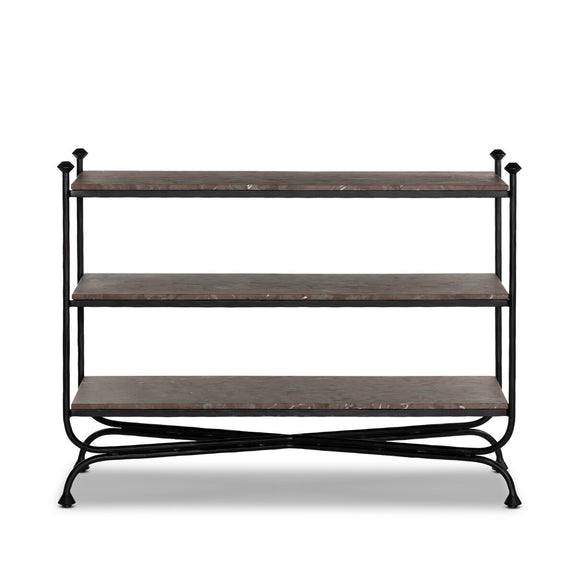 Monroe Bookshelf - Textured Smoke and Russet