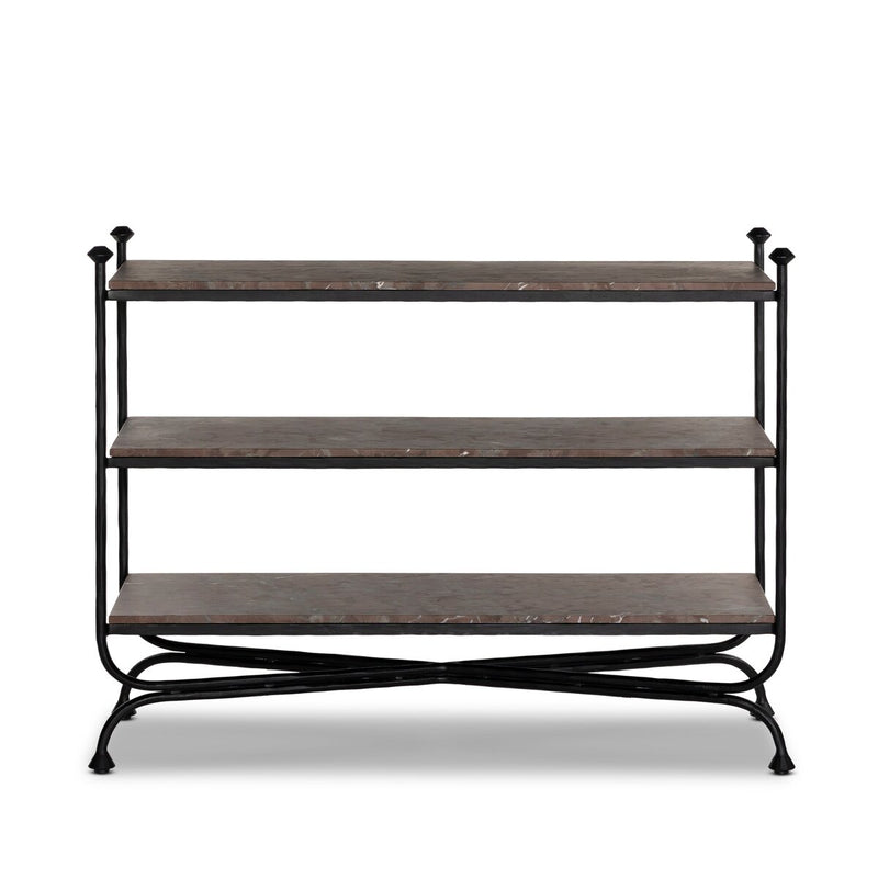 Monroe Bookshelf - Textured Smoke and Russet