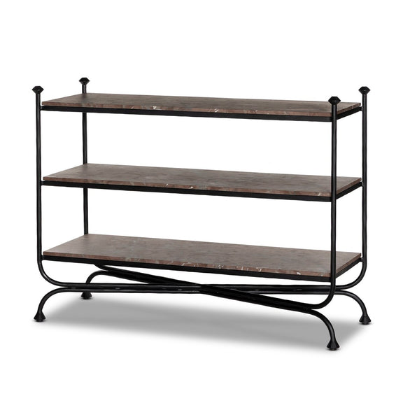 Monroe Bookshelf - Textured Smoke and Russet