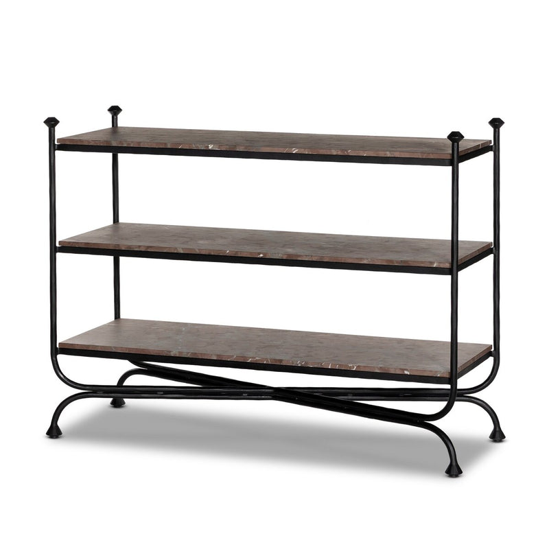 Monroe Bookshelf - Textured Smoke and Russet