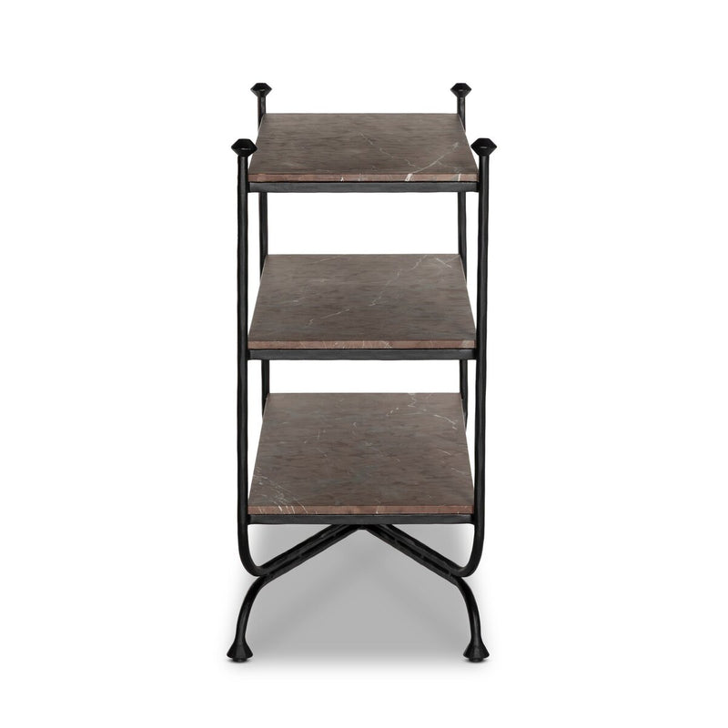 Monroe Bookshelf - Textured Smoke and Russet