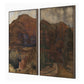 Desert Diptych by Aileen Fitzgerald - Rustic Walnut Floater
