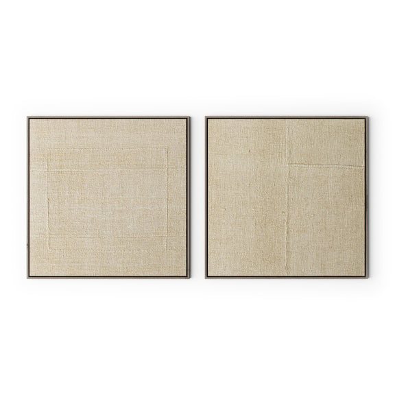 Woven Silence Diptych by Karen Covey - Rustic Walnut