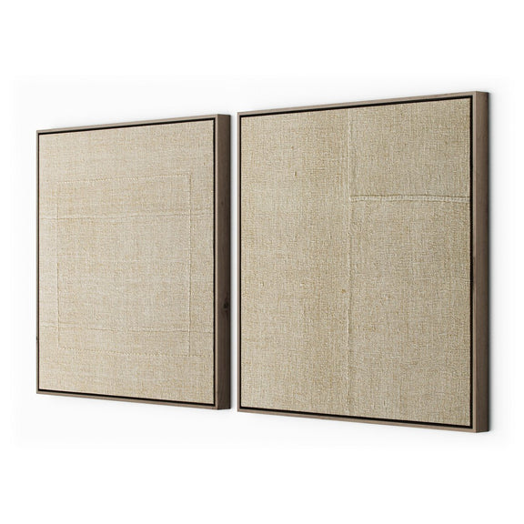 Woven Silence Diptych by Karen Covey - Rustic Walnut