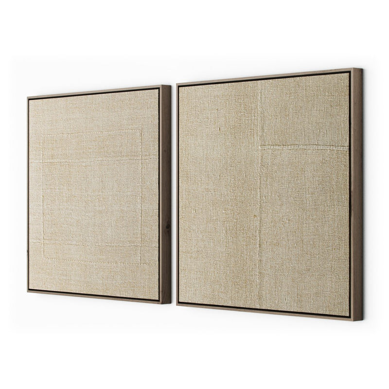 Woven Silence Diptych by Karen Covey - Rustic Walnut