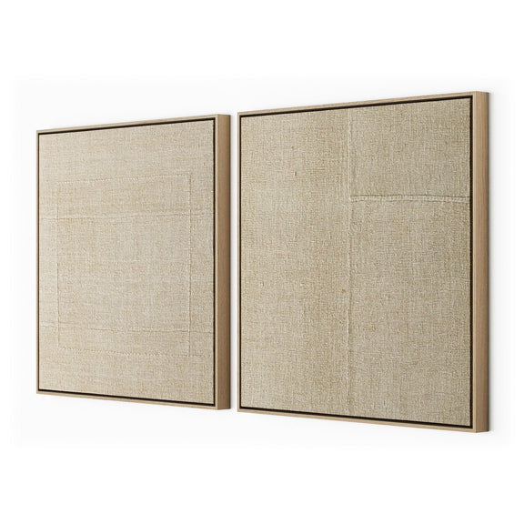Woven Silence Diptych by Karen Covey - White Oak