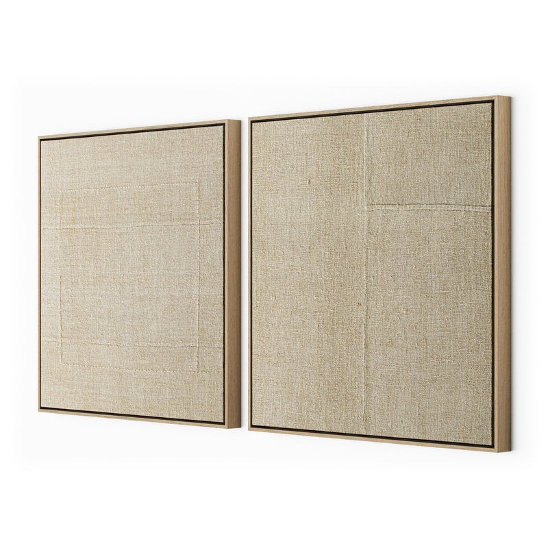 Woven Silence Diptych by Karen Covey - White Oak