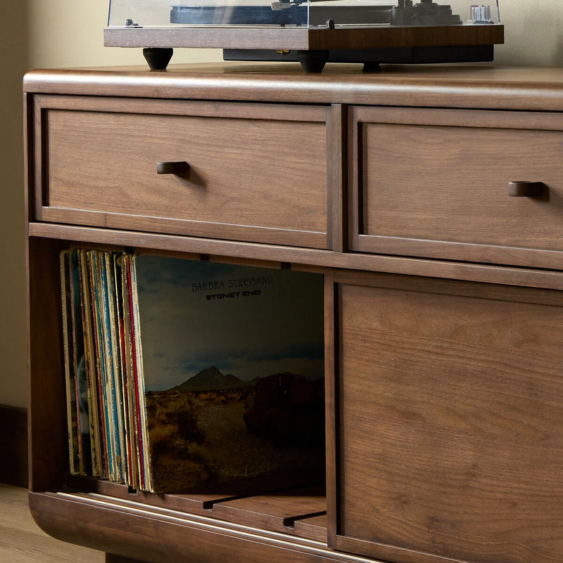 Vincent Media Console With Record Storage