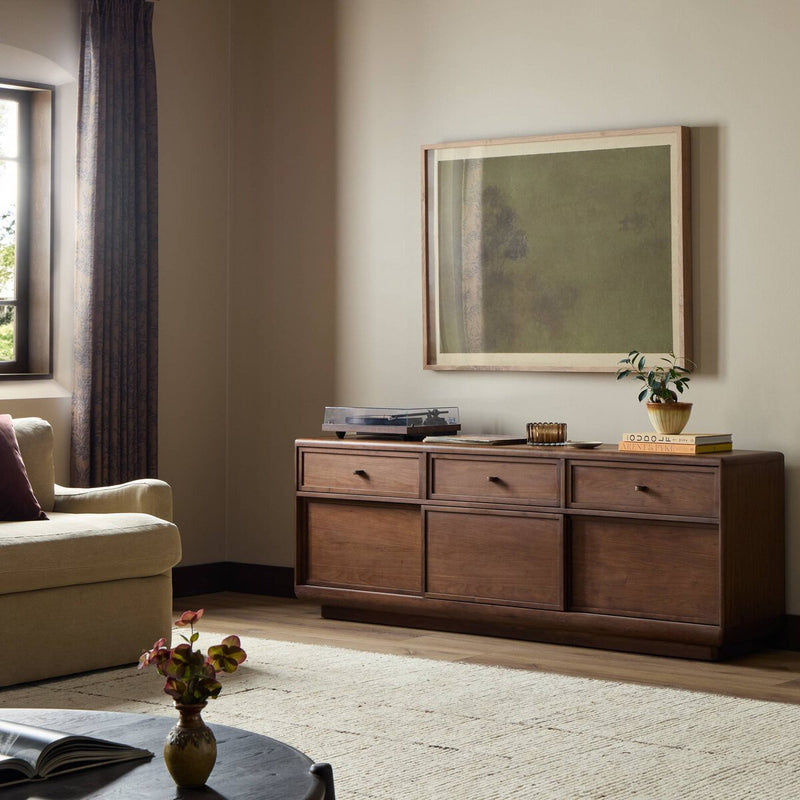 Vincent Media Console With Record Storage