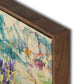 Irises by The Pond by Lilia Orlova-Holmes - Rustic Walnut Floater