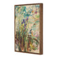 Irises by The Pond by Lilia Orlova-Holmes - Rustic Walnut Floater