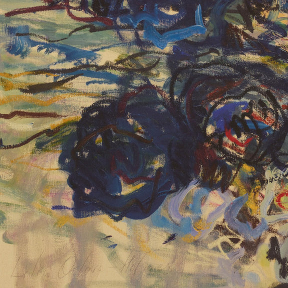 Blue Flowers by Lilia Orlova-Holmes - Walnut Floater