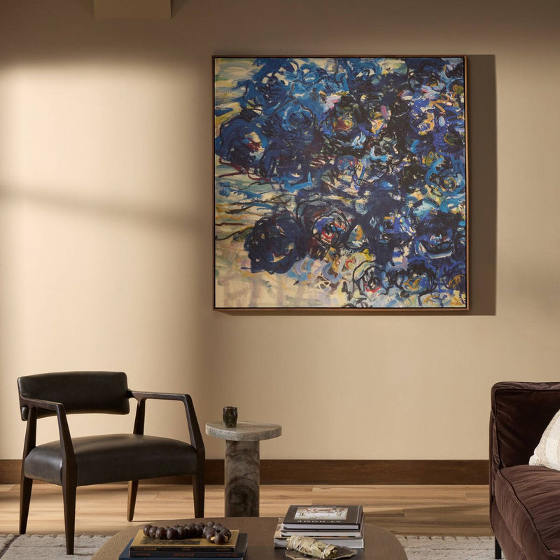 Blue Flowers by Lilia Orlova-Holmes - Walnut Floater