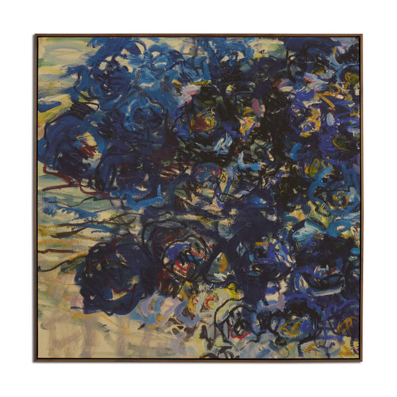Blue Flowers by Lilia Orlova-Holmes - Walnut Floater