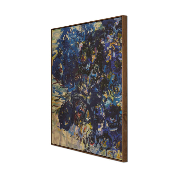Blue Flowers by Lilia Orlova-Holmes - Walnut Floater