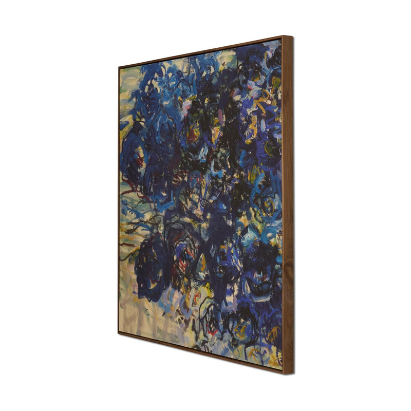 Blue Flowers by Lilia Orlova-Holmes - Walnut Floater