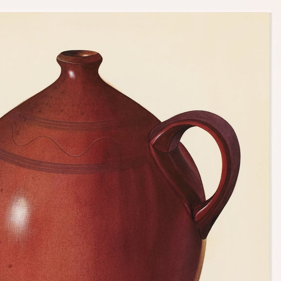Economy Redware Jug by Edward White - White Oak