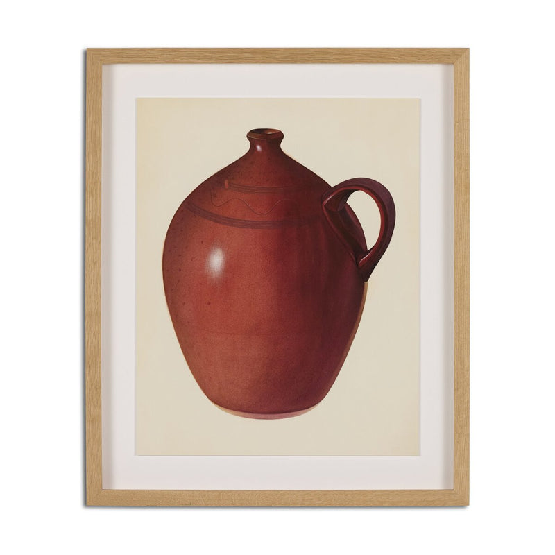 Economy Redware Jug by Edward White - White Oak