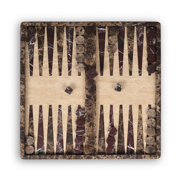 Stone Backgammon - Amber Ash Veneer