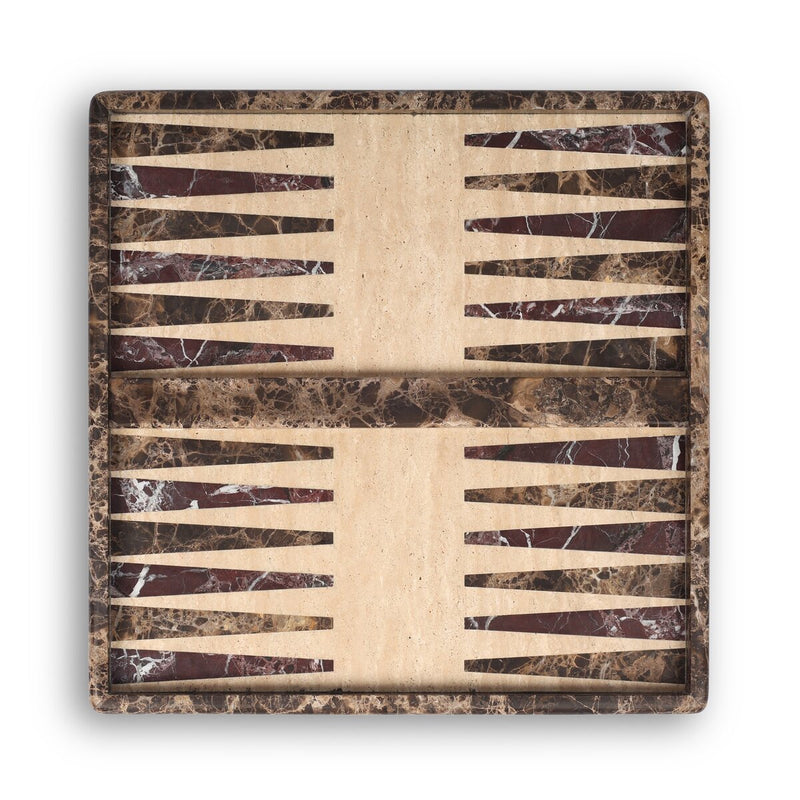 Stone Backgammon - Amber Ash Veneer