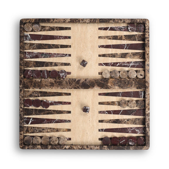Stone Backgammon - Amber Ash Veneer