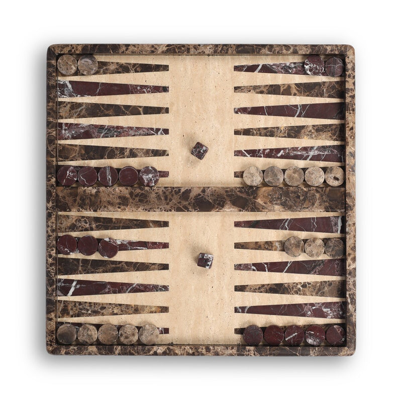 Stone Backgammon - Amber Ash Veneer