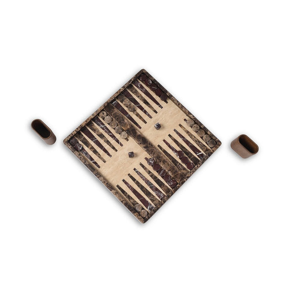 Stone Backgammon - Amber Ash Veneer