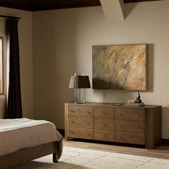 Akumi 9 Drawer Dresser - Umber Oak Thin Veneer
