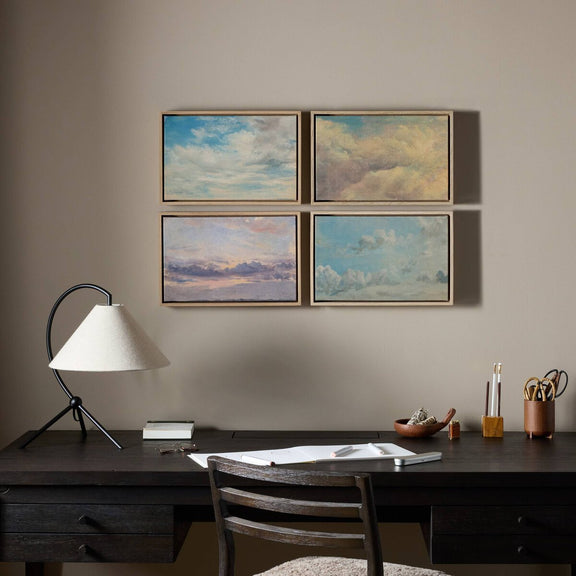 Cloud Study Set Of 4 by John Constable - White Oak Floater