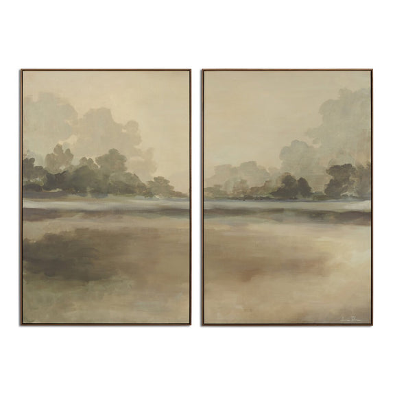 Reflections Diptych by Lauren Fuhr - Walnut Floater