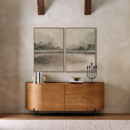 Reflections Diptych by Lauren Fuhr - Vertical Grain White Oak Floater