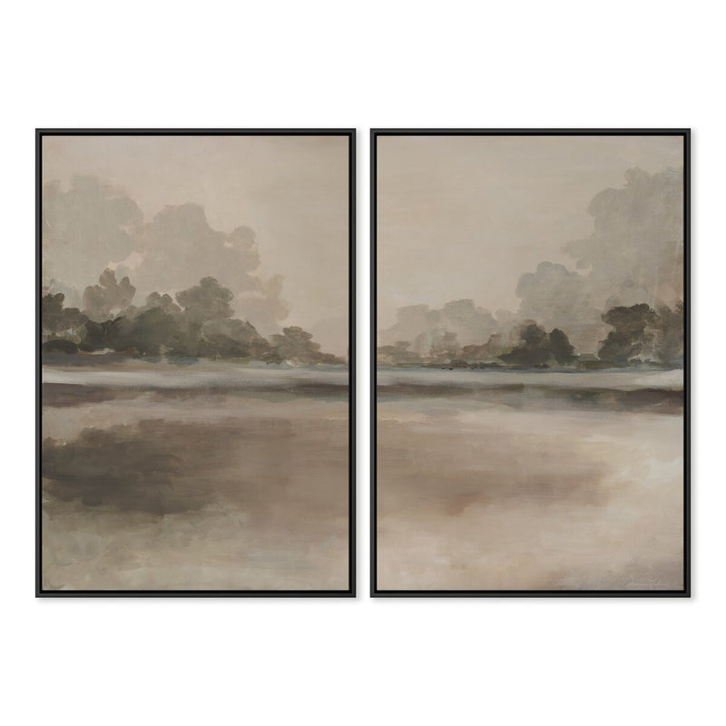 Reflections Diptych by Lauren Fuhr - Black Maple Floater