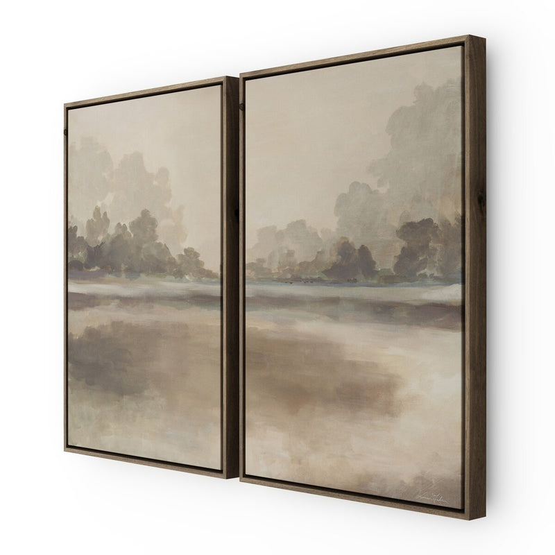 Reflections Diptych by Lauren Fuhr - Walnut Floater