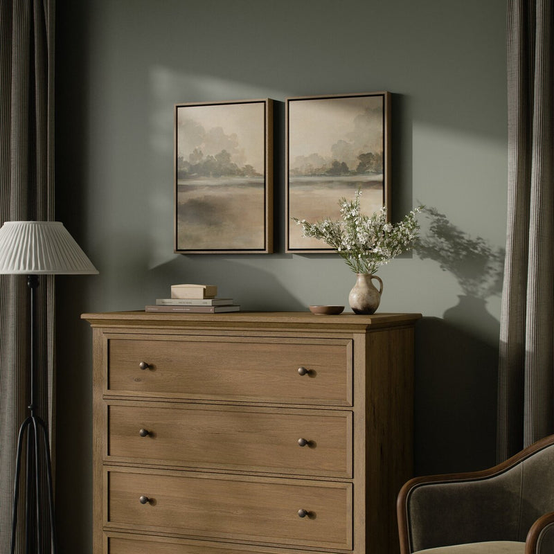 Reflections Diptych by Lauren Fuhr - Vertical Grain White Oak Floater