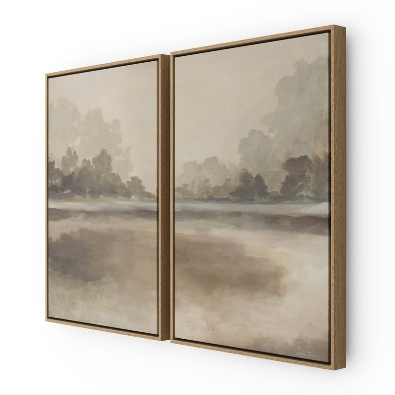 Reflections Diptych by Lauren Fuhr - Vertical Grain White Oak Floater