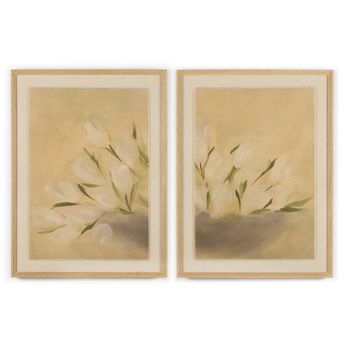 Bowl Of Tulips Diptych by Jess Engle - Rooftop Vertical Grain White Oak