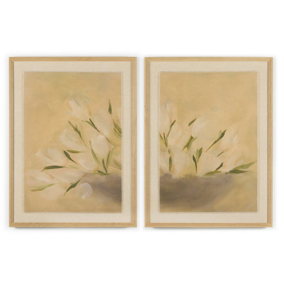Bowl Of Tulips Diptych by Jess Engle - Rooftop Vertical Grain White Oak