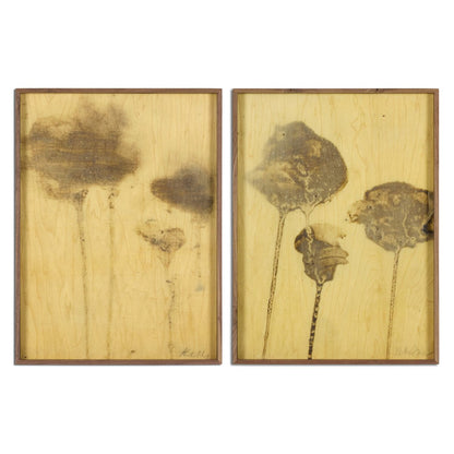 Lutare Diptych by Kelly Rogers - Rustic Walnut Floater