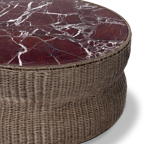 Brixby Outdoor Coffee Table - Merlot Marble