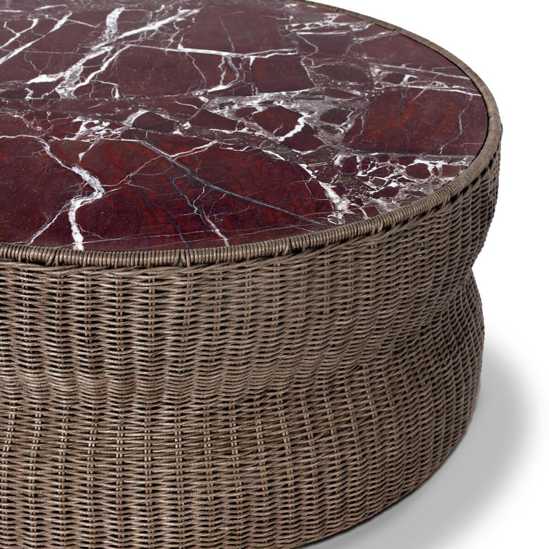Brixby Outdoor Coffee Table - Merlot Marble