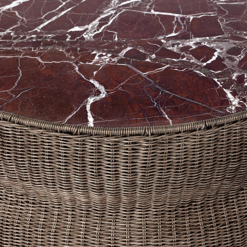 Brixby Outdoor Coffee Table - Merlot Marble