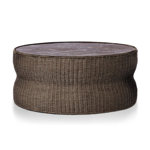 Brixby Outdoor Coffee Table - Merlot Marble